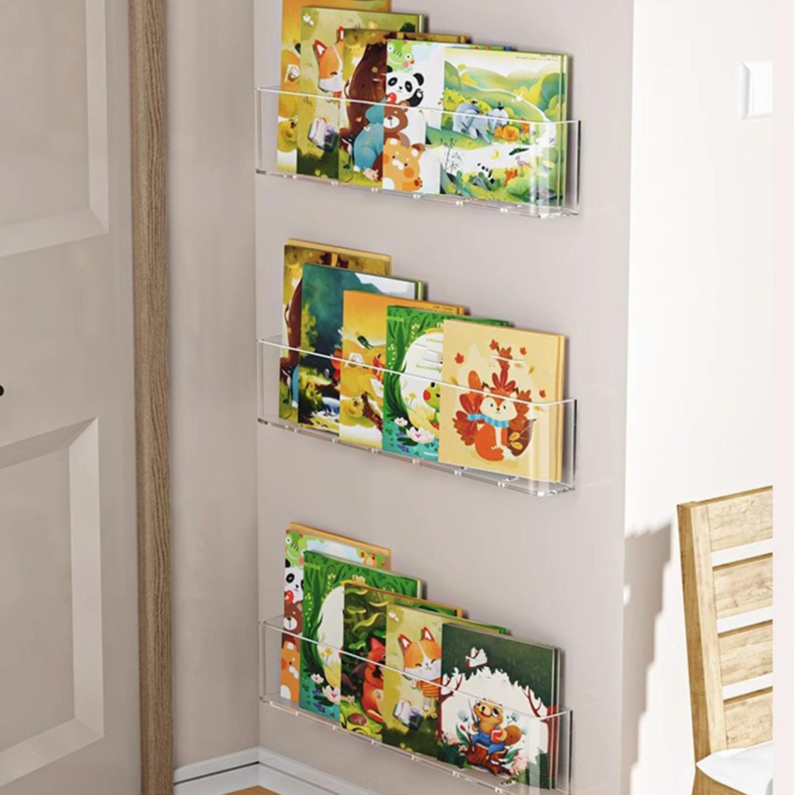 Baby Nursery Floating Shelves - 3x フローティング本棚教室子供本棚壁掛け吊り下げ収納棚寝室リビングルームベビーホーム保育園用