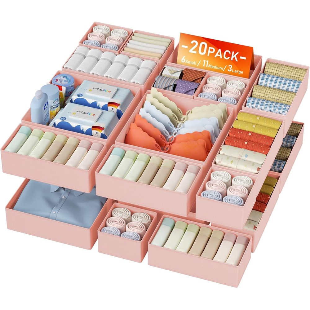 Baby Nursery Drawers - オーガナイザー衣類20個パック - 折りたたみ式ベビーオーガナイザーと引き出し、クローゼット用収納 - 子供部屋整理用仕切り