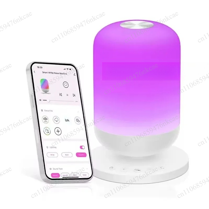Baby Sound Machine White - Tuya Wi-Fi ホワイトノイズマシン、ベビー睡眠サウンドマシン、34種類の音、アプリ制御、ポータブル