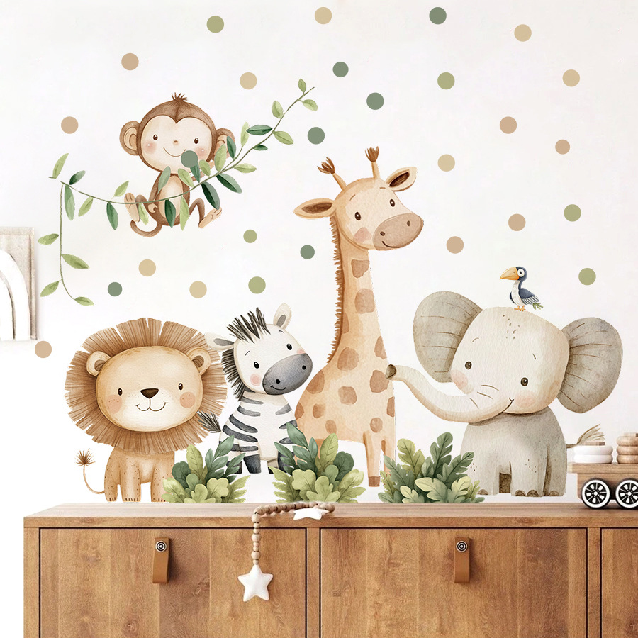 自由奔放に生きる森の動物ウォールステッカーキッズルーム用男の - Baby Nursery Modern のレビューと価格