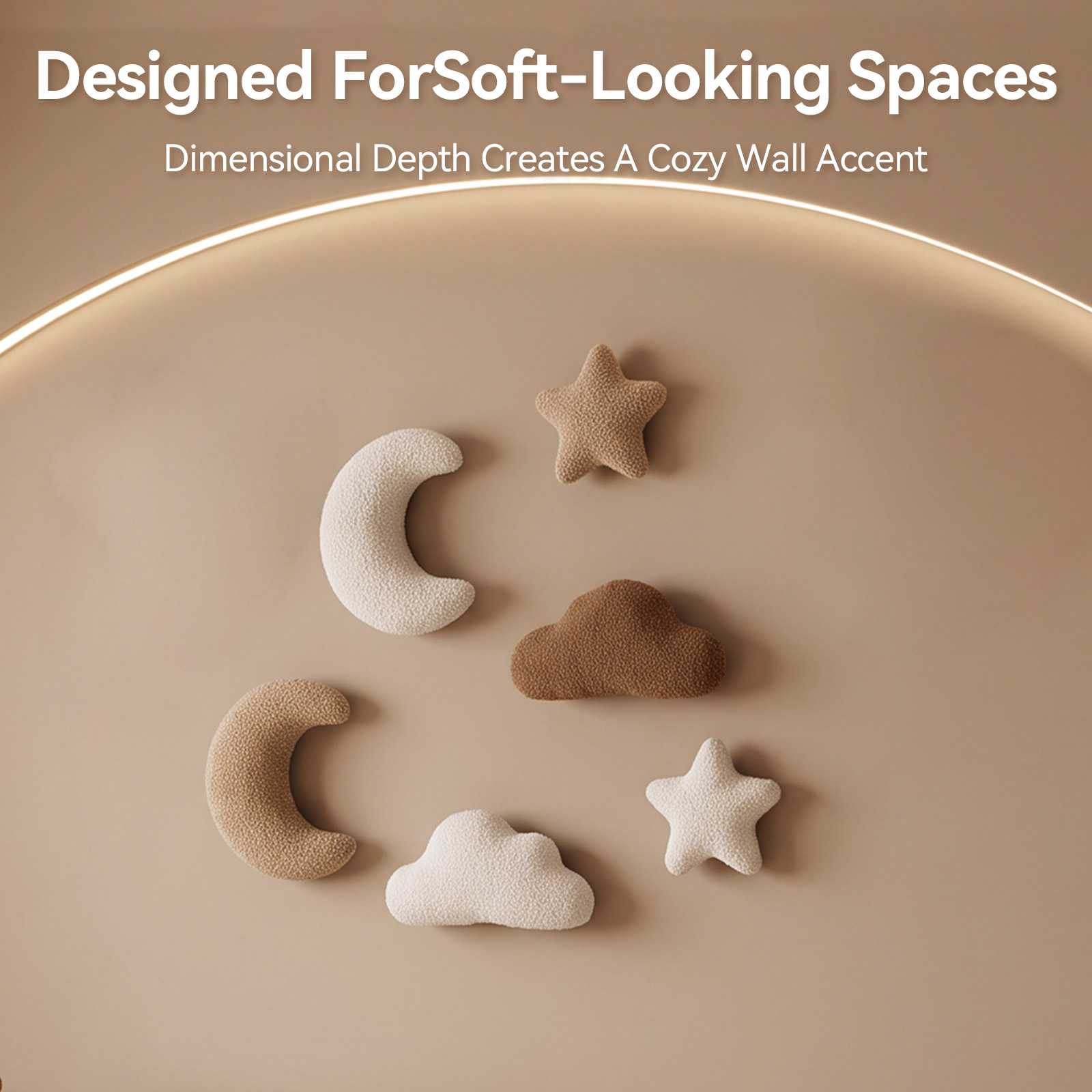 3D立体ぬいぐるみの壁飾りセット。雲、星、月のモチーフで、ベ - Baby Nursery Accent Wall のレビューと価格