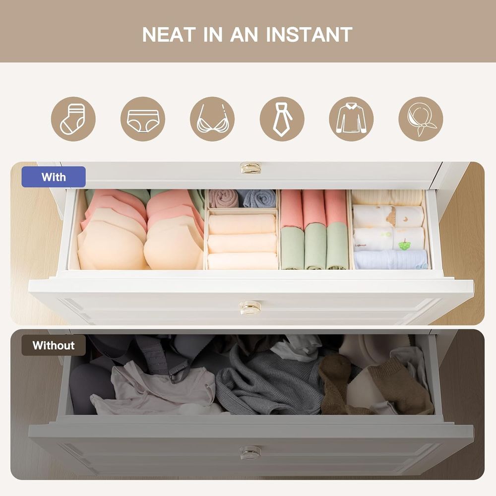 ベビー服、下着、靴下用の10個入り引き出しオーガナイザー - - Baby Nursery Drawers のレビューと価格