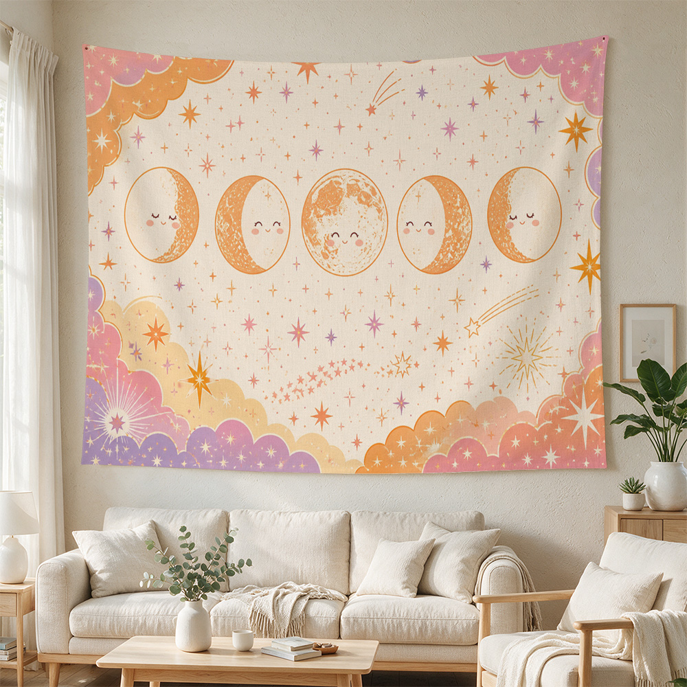 かわいらしい月と星の銀河をモチーフにした、ベビーベッドの壁に - Baby Nursery Modern のレビューと価格