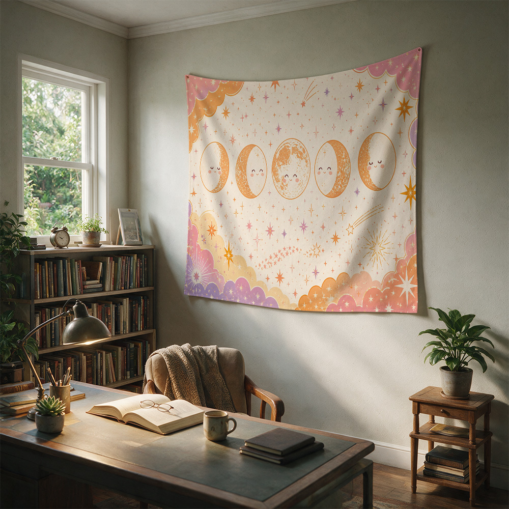かわいらしい月と星の銀河をモチーフにした、ベビーベッドの壁に - Baby Nursery Modern のレビューと価格
