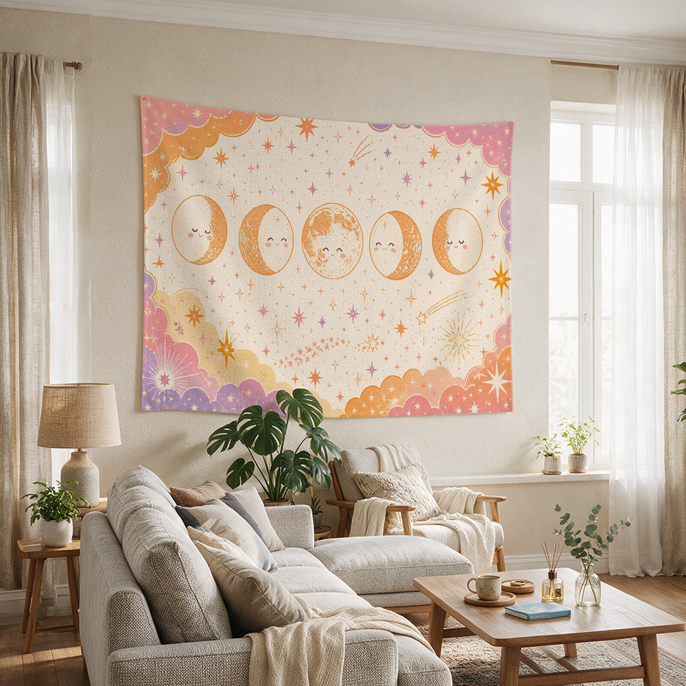 かわいらしい月と星の銀河をモチーフにした、ベビーベッドの壁に - Baby Nursery Modern のレビューと価格