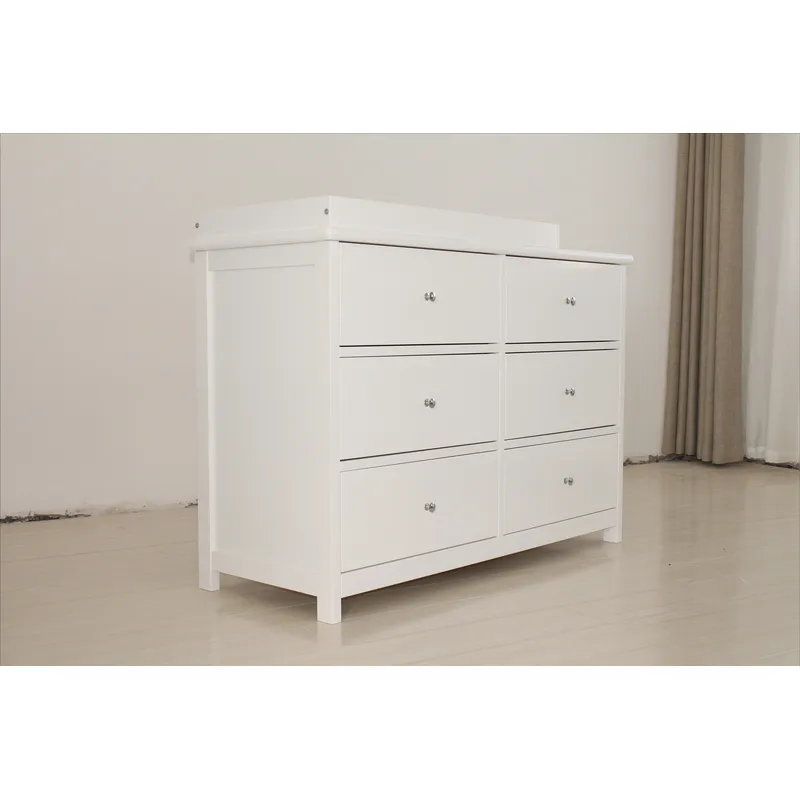 ホワイトベビー収納キャビネット 6段引き出し ナーサリーオー - Baby Nursery Drawers のレビューと価格