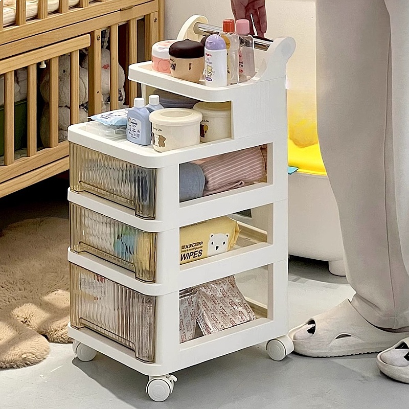 3段式ローリング収納カート、保育園用モバイルベビーフィーディ - Baby Nursery Drawers のレビューと価格
