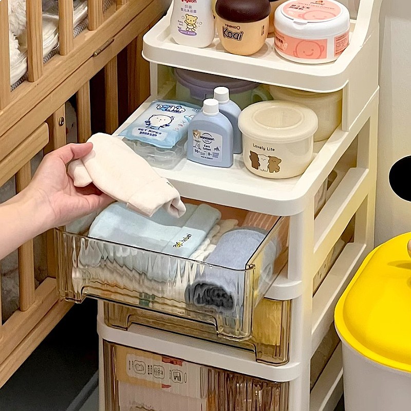 3段式ローリング収納カート、保育園用モバイルベビーフィーディ - Baby Nursery Drawers のレビューと価格