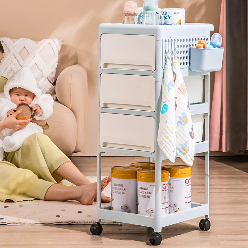 クリーム色のモバイル収納カート、ベビー用品や寝室用の引き出し - Baby Nursery Drawers のレビューと価格