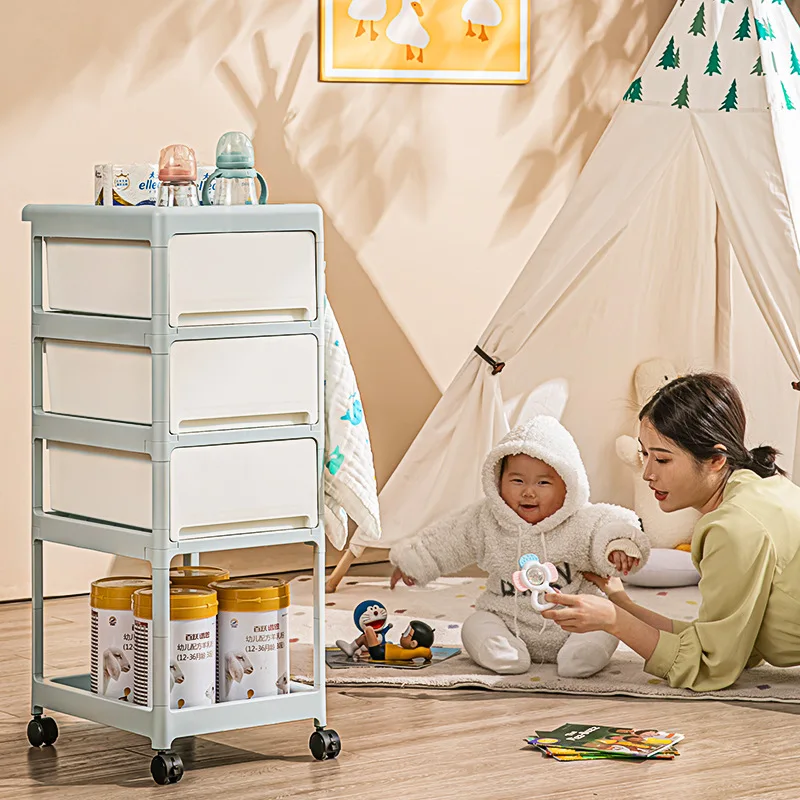 クリーム色のモバイル収納カート、ベビー用品や寝室用の引き出し - Baby Nursery Drawers のレビューと価格