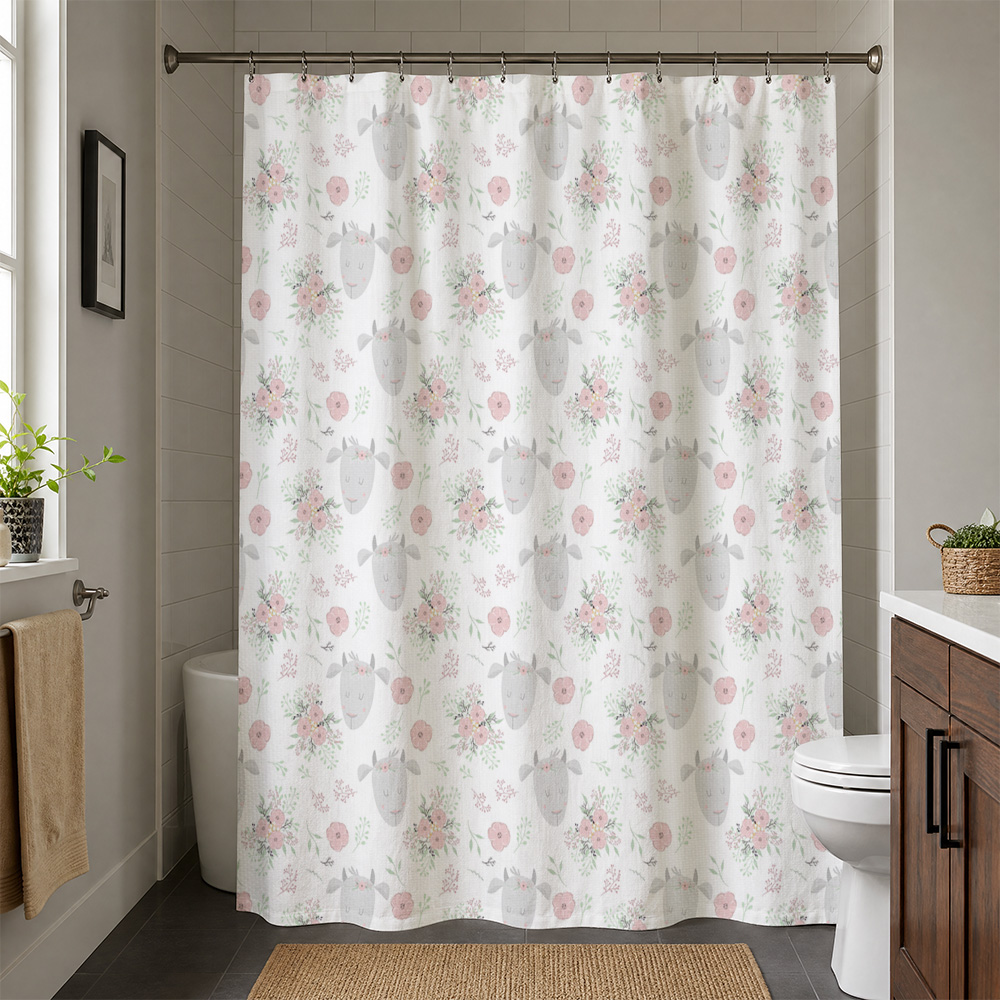 かわいい花柄のベビーシャワーカーテンライナー 防水バスルーム - Baby Nursery Accent Wall のレビューと価格