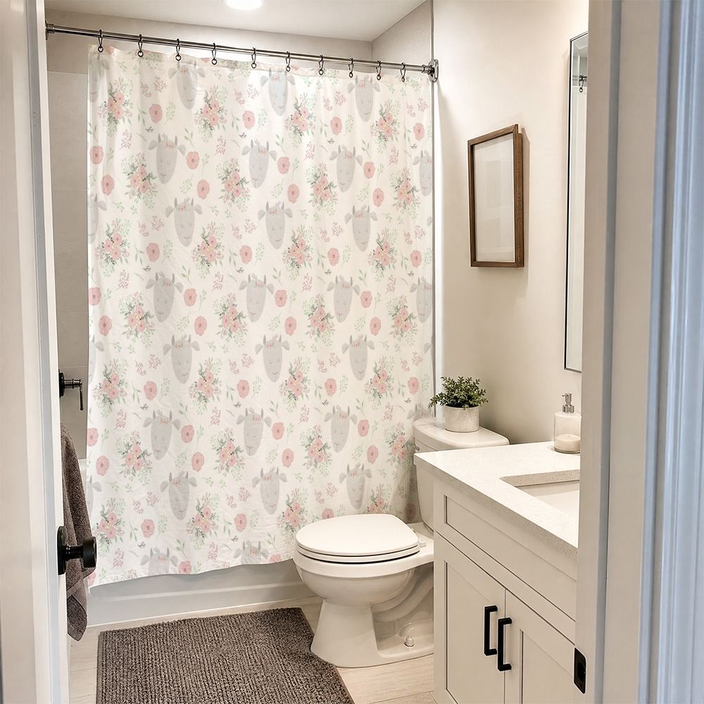 かわいい花柄のベビーシャワーカーテンライナー 防水バスルーム - Baby Nursery Accent Wall のレビューと価格