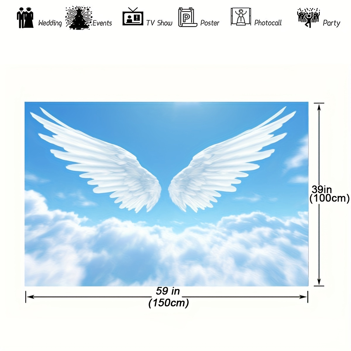 天使の羽雲空タペストリー天の上の夢のような壁掛けアート子供部 - Baby Nursery Modern のレビューと価格