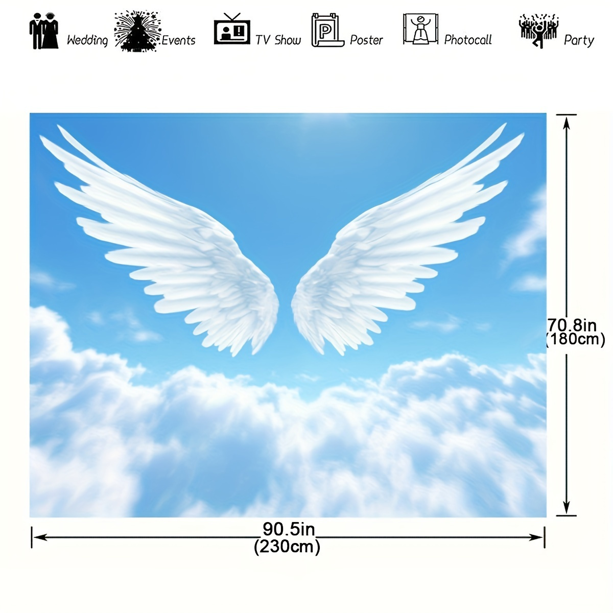 天使の羽雲空タペストリー天の上の夢のような壁掛けアート子供部 - Baby Nursery Modern のレビューと価格