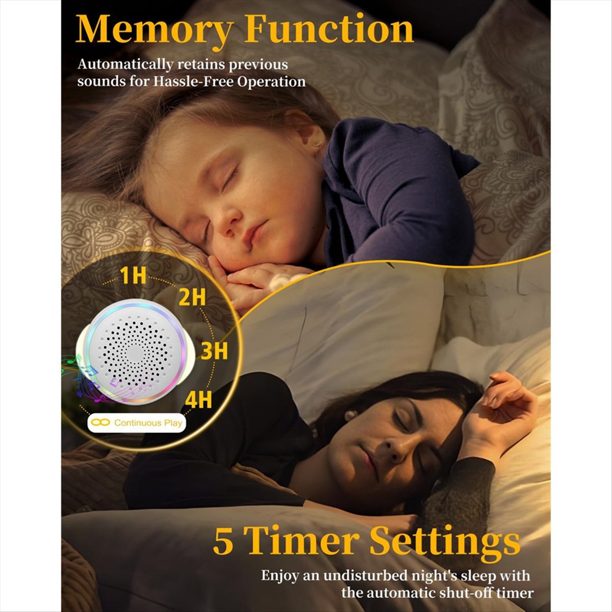 DTC5 ホワイトノイズサウンドマシン 27種類の心地よい音 - Baby Sound Machine White のレビューと価格