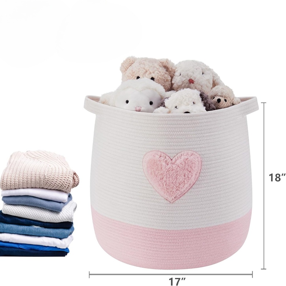 ピンクのランドリーバスケット、子供用女の子用ブランケットバス - Baby Nursery Modern のレビューと価格