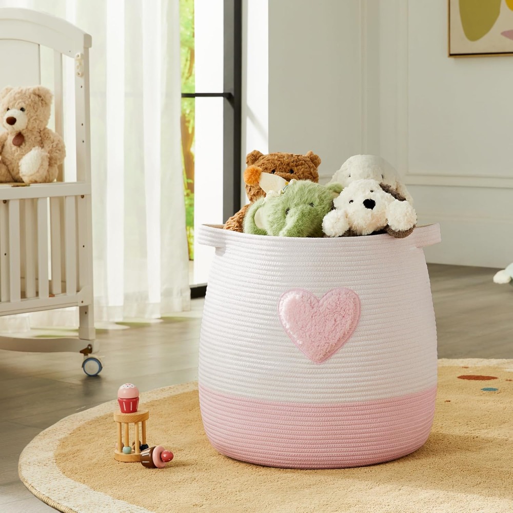 ピンクのランドリーバスケット、子供用女の子用ブランケットバス - Baby Nursery Modern のレビューと価格