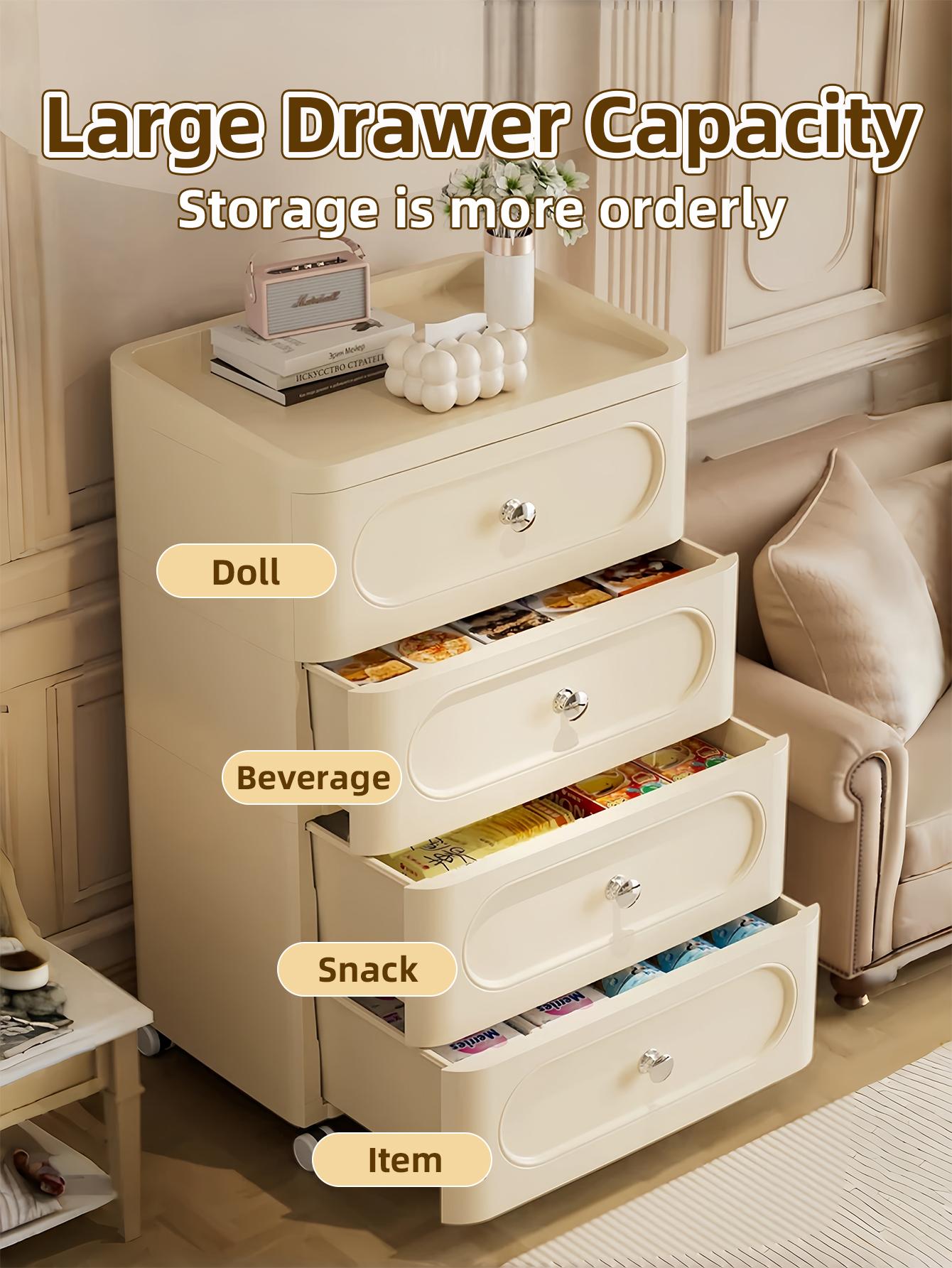 4段引き出し式長方形ローリング収納キャビネットラック - 耐 - Baby Nursery Drawers のレビューと価格