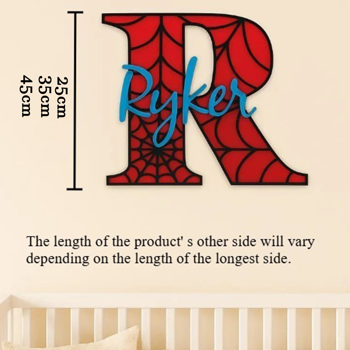パーソナライズされたスパイダーウェブネームハンギングサイン、 - Baby Nursery Name Sign のレビューと価格