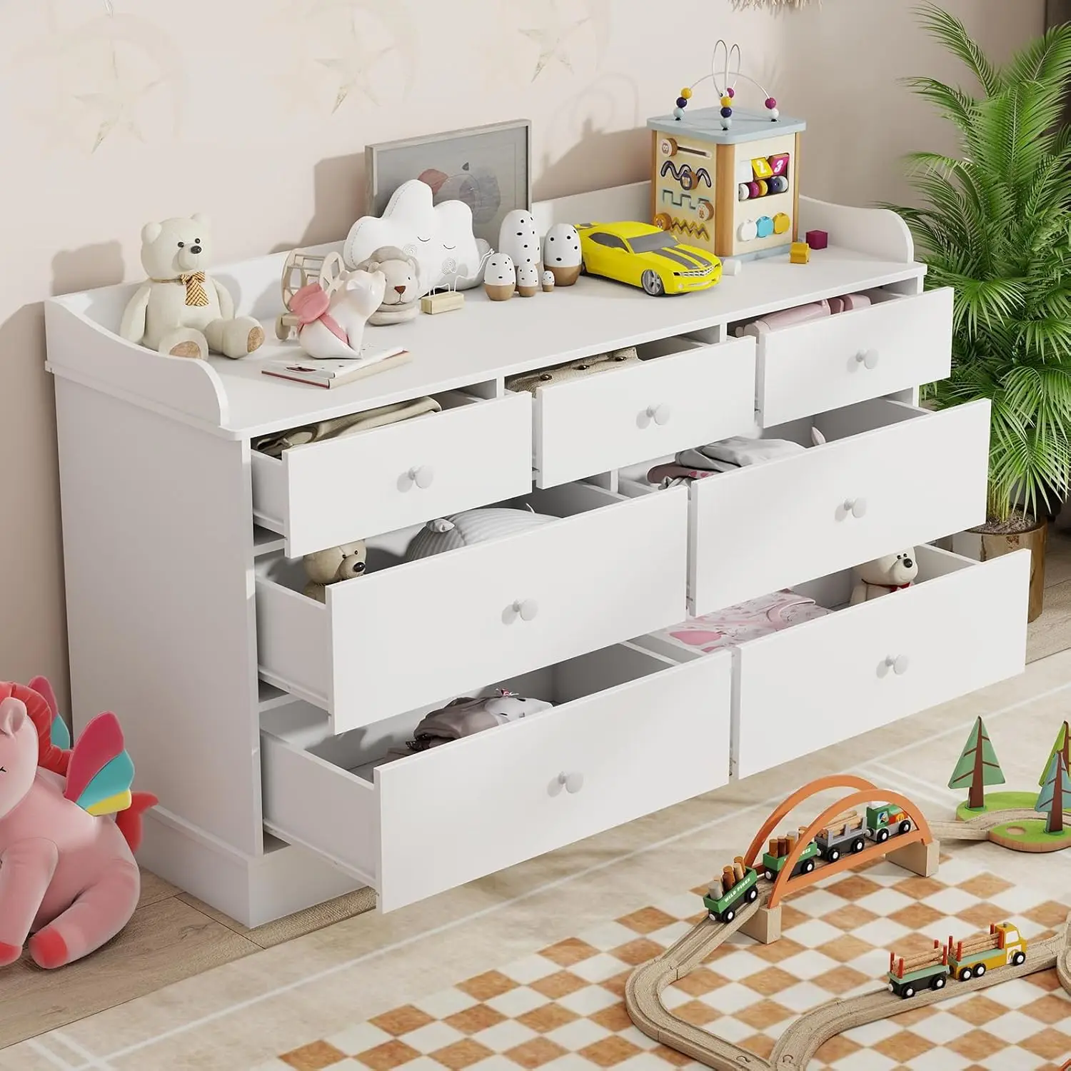 子供用ドレッサーキャビネット（7段引き出し付き）、保育園用お - Baby Nursery Drawers のレビューと価格